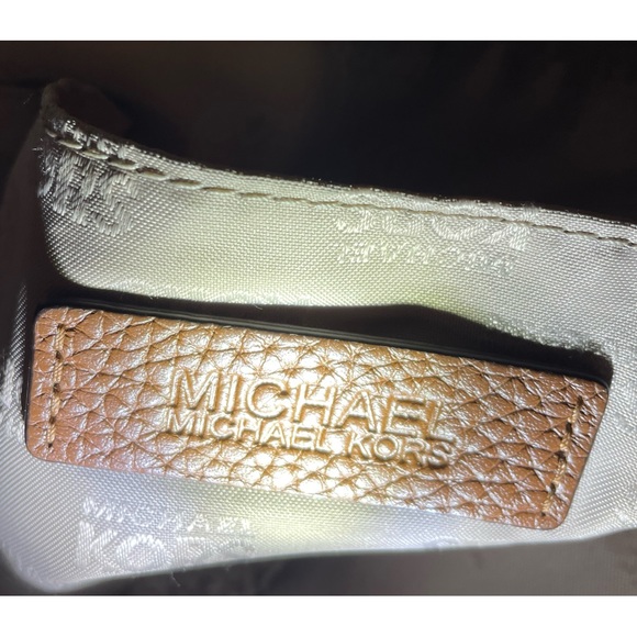 Michael Kors Cognac Pebbled Leather Zippered Shoulder Bag - Picture 10 of 10